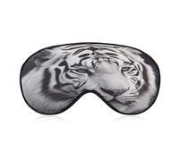 White Tiger Sleep Mask Personality Eye Sleep Shade Cover Comfortable Breathable Sleeping Blindfold Soft Comfortable Night Eye Cover Adjustable Band Eye Mask for Men Women
