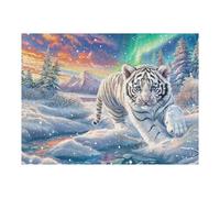 White Tiger Snow Mountain 500 Piece Jigsaw Puzzle for Adults Teens Jigsaw Office Break Relaxation Challenging Puzzle for Colleagues Home Decor 500 PCS