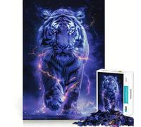White Tiger Space Animal 1000 Piece Teenager Puzzles Brain Boosting Play Tight Interlock No Gaps Relaxing Indoor Group Activity (50x75cm)