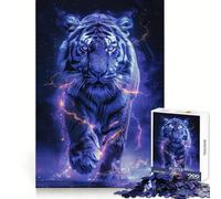 White Tiger Space Animal Teenagers Puzzles 1000 Piece Jigsaws Focus Ability Casual Relaxation Interlock Well Memorable Gift (38x52cm)