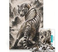 White Tiger Under Moonlight Puzzle