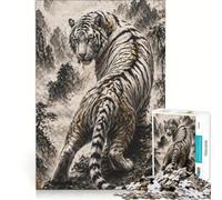 White Tiger Under Moonlight Puzzle