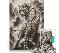 White Tiger Under Moonlight Puzzle