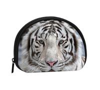 White Tiger, Women's Storage Bag Shell Makeup Bag Small Coin Purse Shell Change Pouch