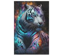 White Tiger Wooden Jigsaw Puzzles for Adults 1000 Difficult Hard Poster Puzzle Jigsaw Puzzle 1000 Piece Precise Interlocking Family Gathering Educational Game Toys （78×53cm）