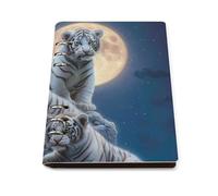 White Tigers Family Full Moon Refillable Notebook for Work Study