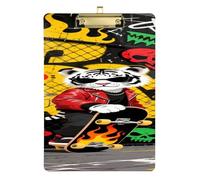 White Tigers Skateboard Doodle Graffiti Waterproof clipboard Plastic for Nursing Student Trade Quest Tabla para escribir Size 9 x 12