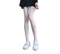 White Tights for Women Lolita Hollow Out Floral Lace Pantyhose, Vintage Flower Bow Pattern Fishnet Tights, Ladies Fashion Sexy See-through Mesh Net Tights Thigh Carved Patterned Stockings (Bow)
