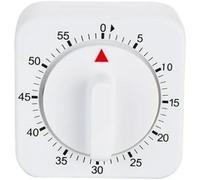 White Timer Clock Square 60-Minute Mechanical Kitchen Timer Wind up Timer Visual Cooking Clock with Loud Alarm No Batteries Required Ideal for Cooking Baking Kitchen Management