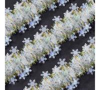 White Tinsel Garland Christmas Garland, 2 m Shiny Snowflakes Christmas Tree Garland, Christmas Decoration Winter Garland Snow Hanger Christmas Wreath for Party Doors Fireplaces Stairs Wall Door