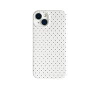 White Tiny Polka Dot Phone Case for iPhone 14/iPhone 13 Cute Retro Chic Trendy Classy Boho Pattern Slim Soft Protective Girls Women Cover(White Tiny Polkadot,i13/i14 6.1inch)
