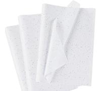 White Tissue Paper Sheets 35x50cm, 60 Sheets White Rainbow Glitter Sparkle Tissue Paper Bulk for Gift Bags Wrapping Gifts Packing Crafts Birthday Wedding Baby Shower Christmas Party Art Supplies