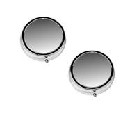 White to Black Print Pill Box, Round Pill Organizer, 3 Compartment Small Pill Case for Purse & Pocket, Portable Medicine Box, Travel Pill Case