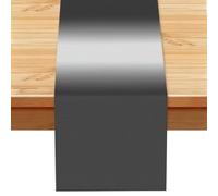 White to Black Printed Kitchen Table Runner 13x72, Faux Linen Style Decor for Home Wedding Banquet Fireplace