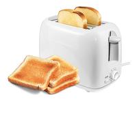 White Toaster 2 Slice with 6 Browning Settings, High Lift, Reheat, Defrost, Cancel, Anti-Jam, Removable Crumb Tray, Compact 2 Slice Toaster for Modern Kitchens