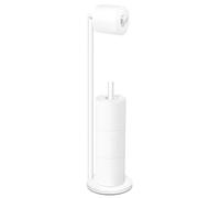White Toilet Paper Roll Holder - Free Standing, 4 Roll Capacity, Bathroom Storage