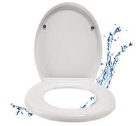 White Toilet Seat Heavy Duty, Soft Close Round O Type Toilet Seat, Quick Release for Easy Install/Clean, White PP Soft Close Toilet Lid Seat with Fixing, 460 x 372mm, 1.85kg