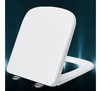 White Toilet Seat Heavy Duty Square Shape Toilet Seat Toilet Lid Square Shape Loo Seat Quick-Release, Adjustable Slow-Down Hinges,white-36 * 45cm