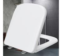 White Toilet Seat Plastic Square Toilet Seats Top Fixing Toilet Lid Simple Top Fixing Sturdy WC Loo Toilet Lid, Easy Install Clean Quick-Release,white-36 * 44cm
