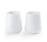 White Toothbrush Holder for Bathroom - 2Pcs Ceramic Tooth Brushing Holders Set, Toothbrush Cup & Toothpaste Organizer for Bathroom Countertop, Makeup Brush Holder, Pen Holder for Home Desktop Storage