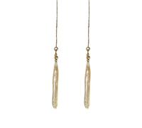 White Toothpick Pearl Earrings Freshwater Pearl Long Strip Curve Hanging Women's Jewelry Gifts Birthdays Weddings