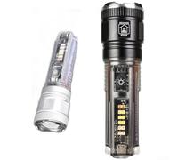 White Torch, Type C for Ultra Bright Long Range Solar Charging Red Blue LED Flashlight High Power Light(Black)