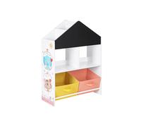 White Toy Organiser with Chalkboard & Containers