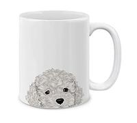 White Toy Poodle Coffee Cups Ceramic Cup Classic Mug 330Ml for Kitchen Latte Hot Chocolate