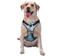 White Traditional Buildings Dog Harness - Equipped with pet Leash Reflective Straps and Quick Release Buckles - Suitable for All Types of Dogs