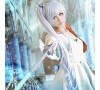 White Trailer Weiss Schnee Cosplay Wigs Long Ombre Wavy Heat Resistant Cosplay Costume Ponytail Wig