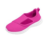 White Trainers 2025 New Outdoor Women's Wide Fit Walking Shoes Breathable Elderly Shoes Parents' Shoes Work Women's Max Cushioning Wide Sneaker (Hot Pink, 4)