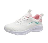 White Trainers Women Women Sneakers Summer Fashion New Pattern Mesh Breathable Comfortable Non Soft Sole Shoes (White, 4.5)