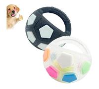 White Transparent Football Dog Toy with Rattle Ball Durable Chew-Resistant Soccer Ball for Labrador Corgi Training Interactive Fetch Biting Play Pet Toy (White)