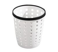 White Trash Can - Plastic Waste Bin with Pressure Ring for Bathroom Living Room and Recycling - Stylish and Functional Household Garbage Container