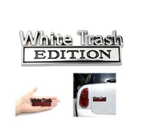 White Trash Edition Emblem,White Trash Edition Metal Car Emblem,3D Metal Badge Cars Stickers Bumper Decals, Waterproof Nameplate Sticker for Auto Truck SUV Motorcycle Accessories1