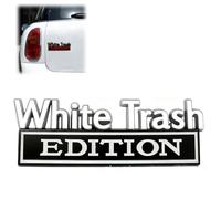 White Trash Edition Metal Car Emblem,3D Metal Badge Cars Stickers Bumper Decals,Rustproof Badge Funny Auto Bumper Stickers for Truck SUV,Cool Auto Accessory