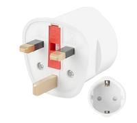 White Travel Interface Connector Piece with Protective Fuse, Compact Linking Accessory for Connecting Personal Devices in Different Wall Layout Environments