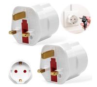 White Travel Interface Connector Piece with Protective Fuse, Compact Linking Accessory for Connecting Personal Devices in Different Wall Layout Environments (2)