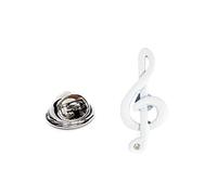 White Treble Clef with Crystal Lapel Pin Badge X2AJTP469