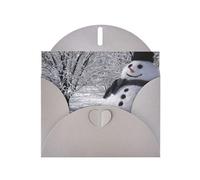 White Tree And Snowmen Exquisite Pearl Paper Holiday Cards, Birthday Cards, Suitable For Christmas, Valentine'S Day, Wedding Anniversary And Party Invitation Cards.