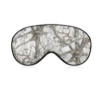 White Tree Camo Sleep Mask, Ultra Soft Eye Mask for Sleeping with Adjustable Strap, Comfortable Lightweight Blindfold Eyeshade, Total Blackout Eye Cover for Night Sleep Travel Office Nap
