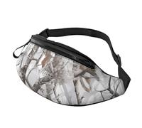 White Tree Camouflage Printed Personalized Waist Bag, Lightweight and Versatile Crossbody Bag for Everyday and Outdoor Adventures