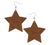 White Trendy Leather Star Earrings for Women - Lightweight Native American Print Dangle Jewelry, Party Favors & Decorations