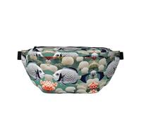White Tropical Fish Crossbody Waist Bag with Multiple Pockets, Easy To carry, Suitable for Sports, Travel and Daily Use.