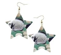 White Tropical Fish Leather Star Shaped Earrings for Women Jewelry Fashion and Valentine Birthday Party Gift