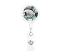 White Tropical Fish Retractable Badge Holder Convenient and Durable for Offices Schools and Hospitals Use