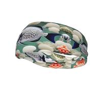 White Tropical Fish Sports Sweatband Headband Lightweight Stretch Breathable Moisture Absorbing for Men and Women