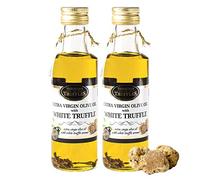 White Truffle oil Extra Virgin Olive Oil with Tuber Magnatum Pico for Cooking, Serving, Salad Oil Real Truffle Pieces Olive Oil Gourmet Food Seasoning Marinade (2 bottles x 100ml)