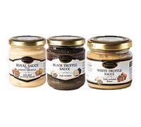White Truffle Royal Sauce with Cream and Cheese 80g Black Truffle Olives Sauce 80g White Truffle Tuber borchii Sauce 80g Gourmet Gift Set Ideal for Holidays Gift Salade Dressing Meat Steak Pasta