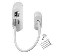 White TruMAX Key-Locking Cable Restrictor Window Safety Security Lock